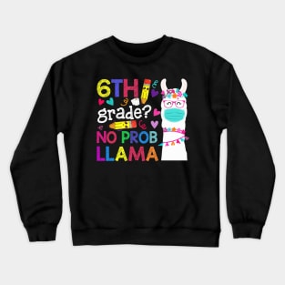 Quarantine Llama 6th Grade 2020 School Social Distance Shirt Funny Back To School Gifts Crewneck Sweatshirt